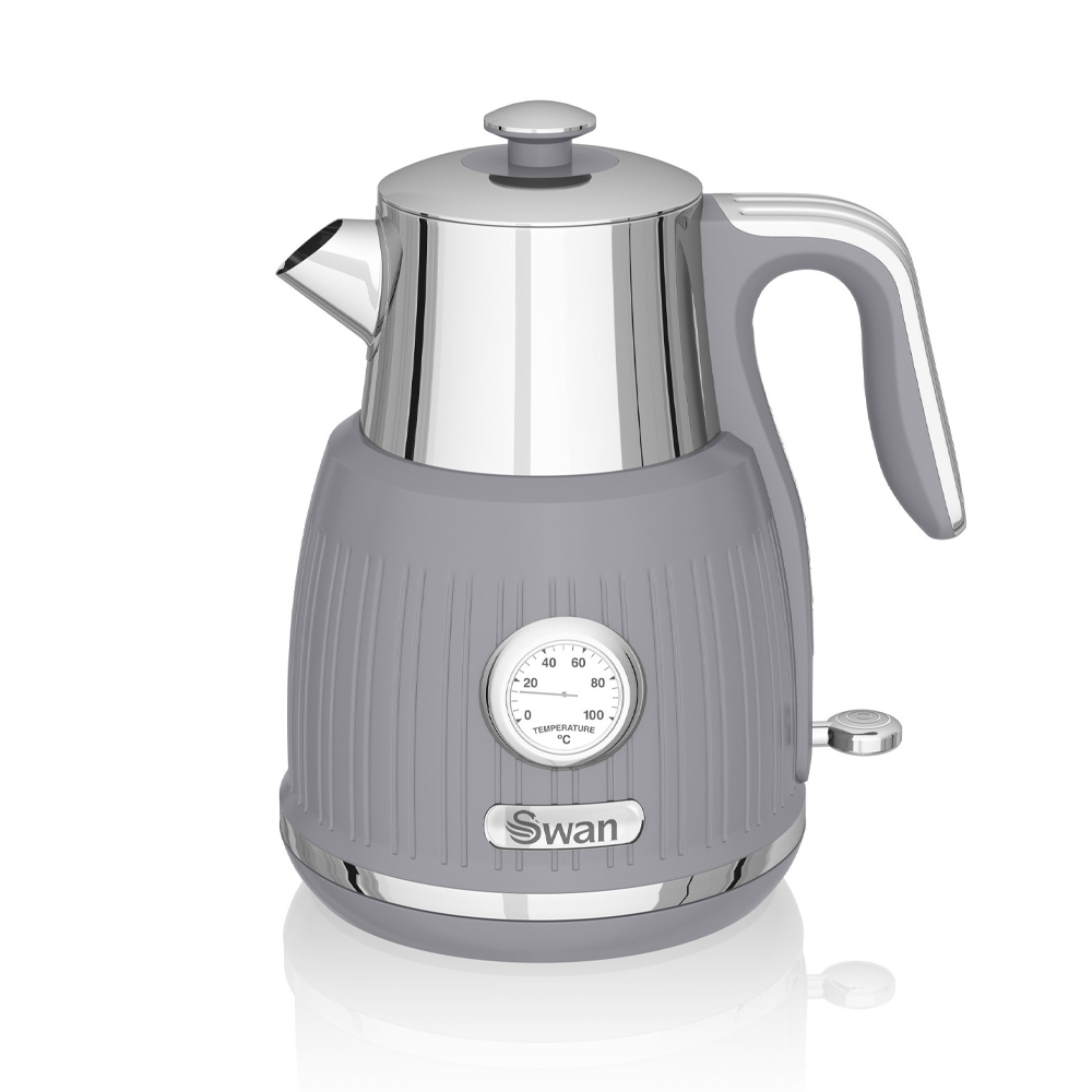 Retro waterkoker 1.5 liter grijs