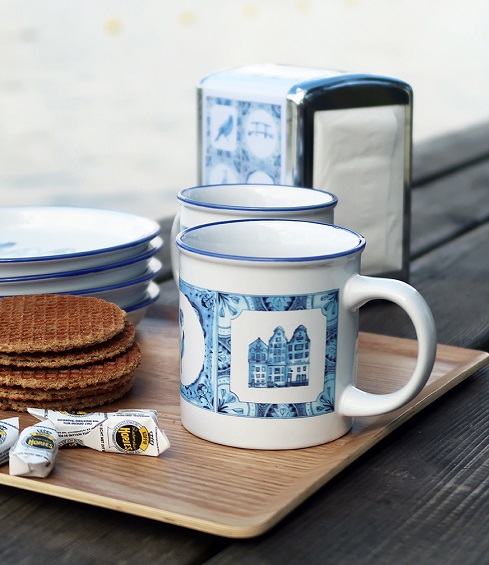 Cabanaz retro mok delfts blauw 