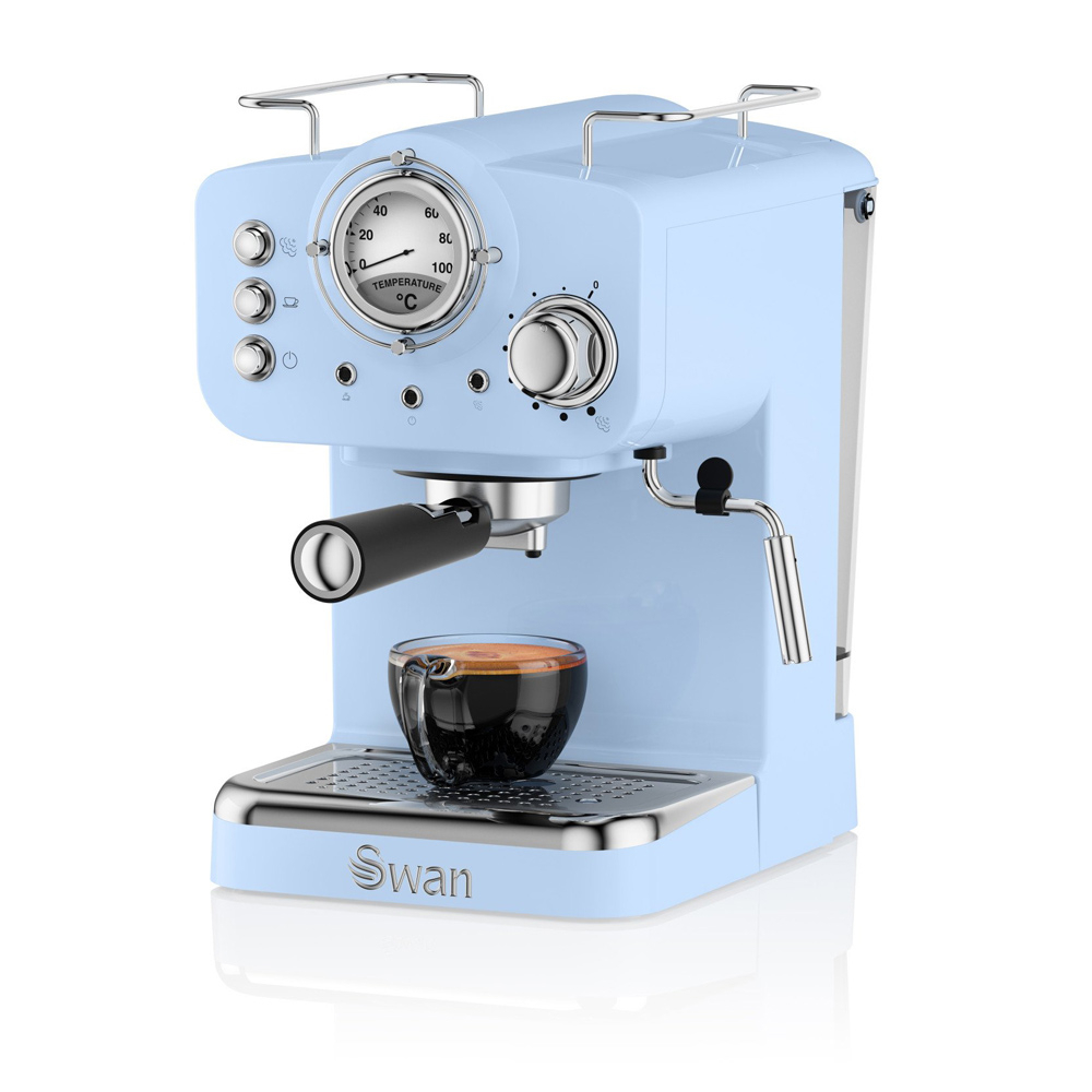 Retro espressomachine blauw