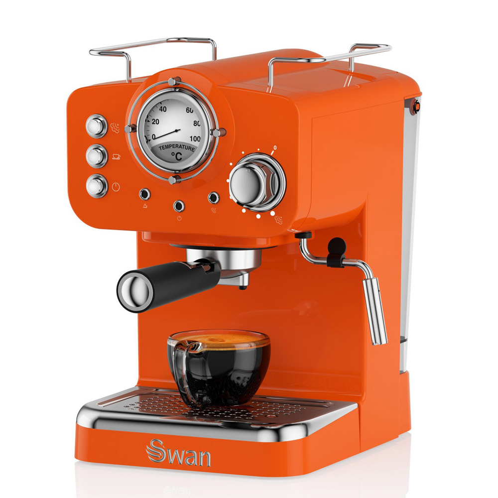Swan Retro Espressomachine Oranje