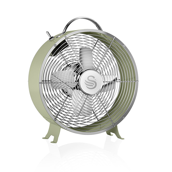 Retro tafelventilator 8 inch groen 