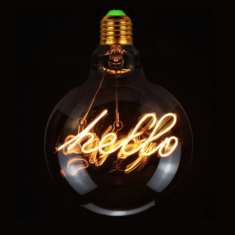 Vintage Gloeilamp | LED-Lamp Hello | Grote Fitting E27 | 4W - Geeft een warme en gezellige sfeer