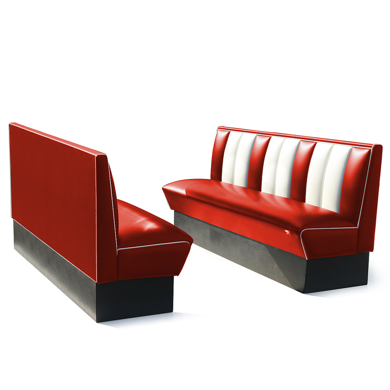 Bel Air Dinerbank Single Booth HW-180 Rood