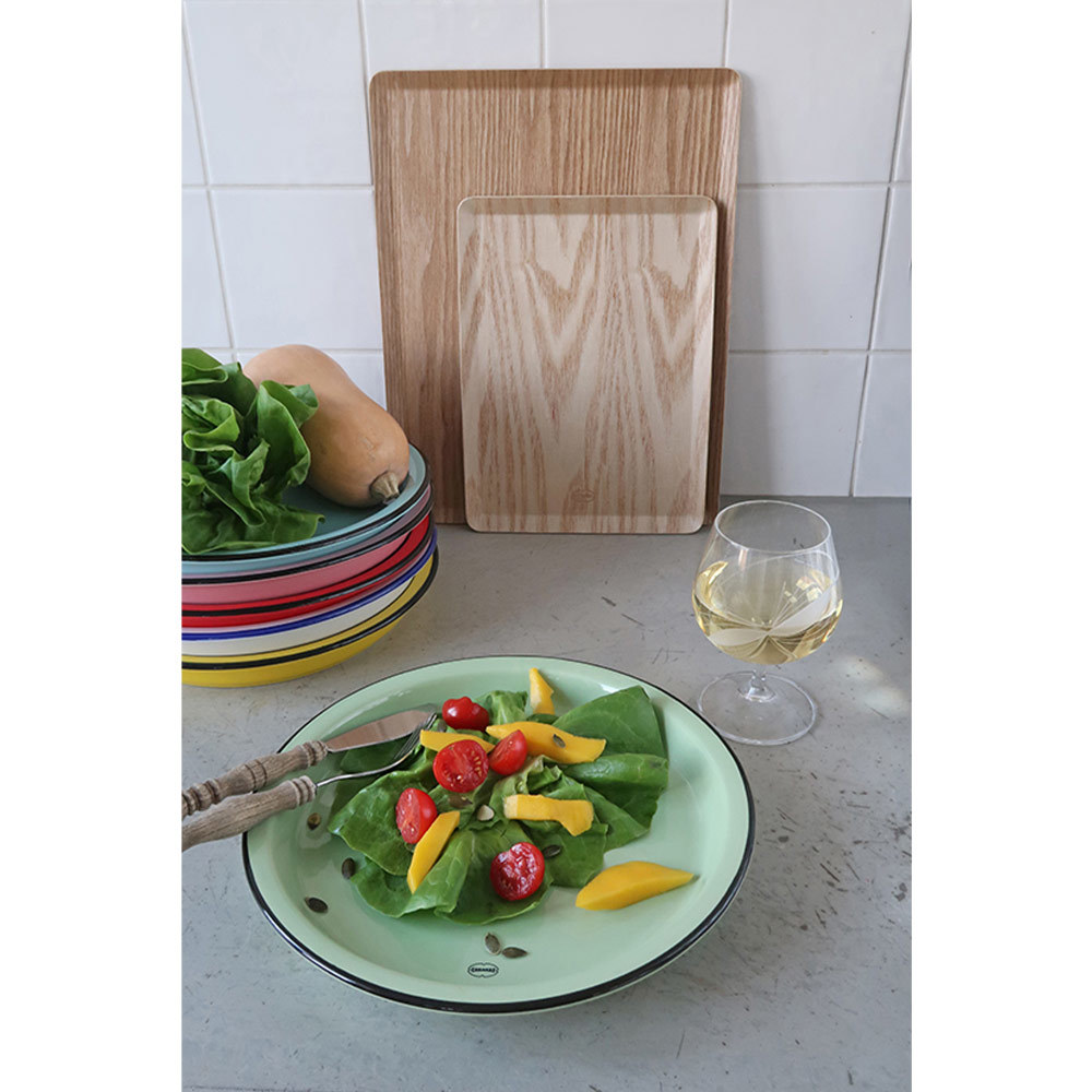 Retro dinerbord 27 cm emaille geinspireerd vintage green
