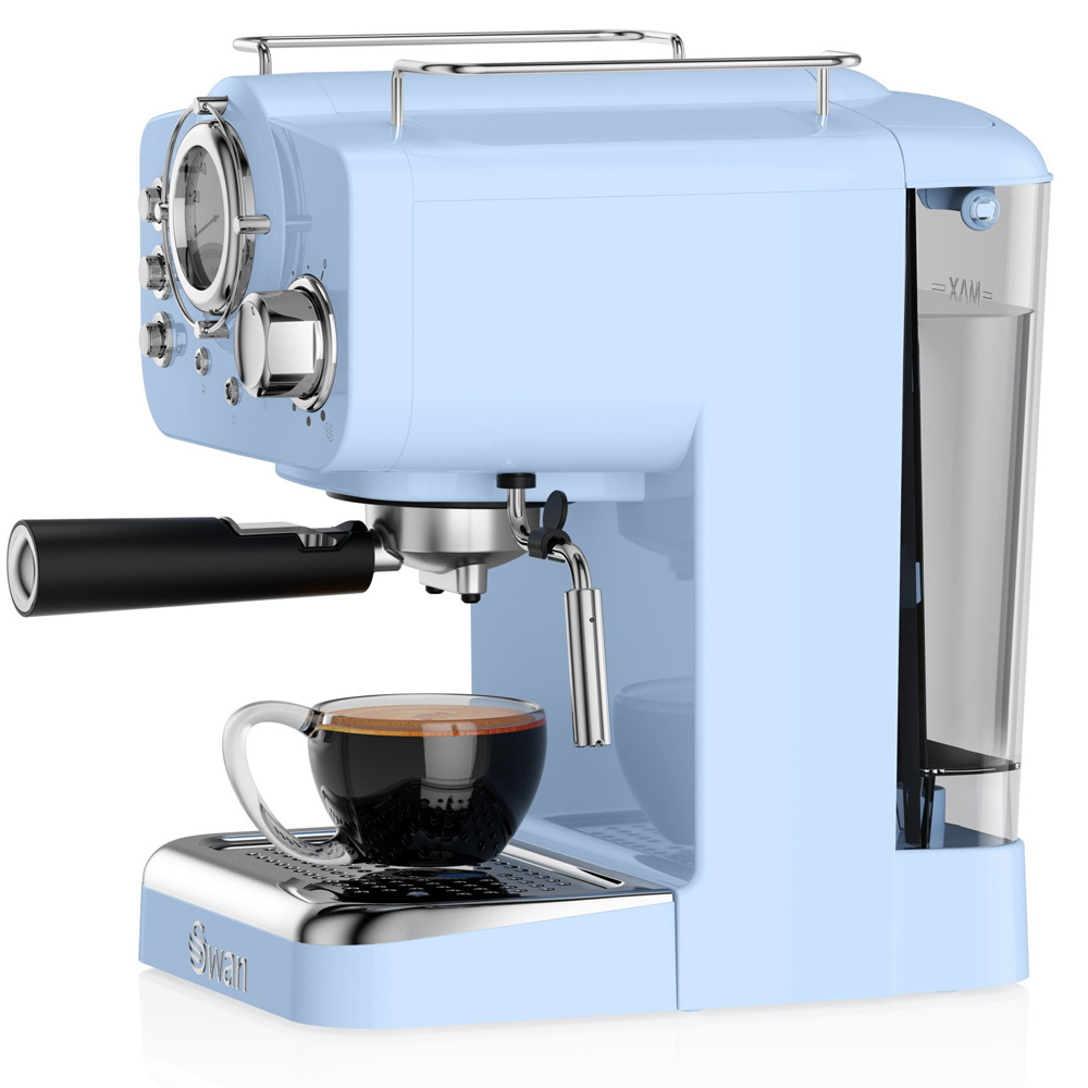 Retro espressomachine blauw