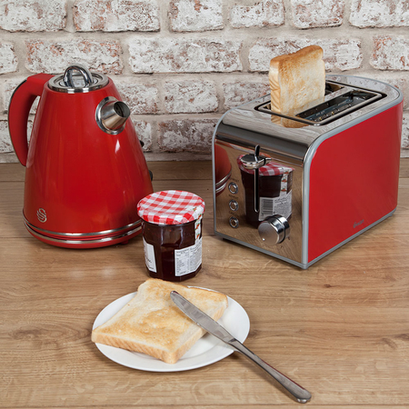 Retro waterkoker 1.5 liter rood - 2e kans