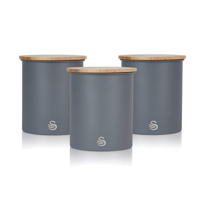 Opbergblikken set van 3 grijs