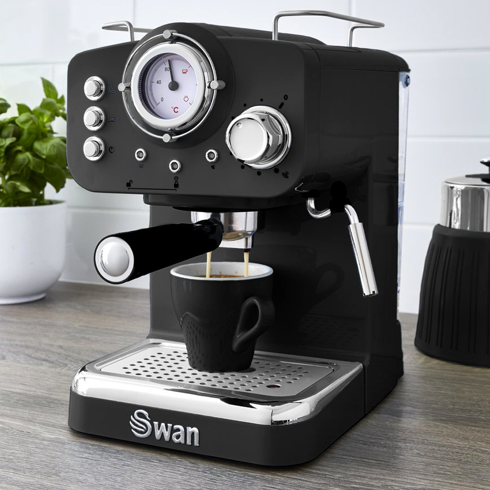 Retro espressomachine zwart