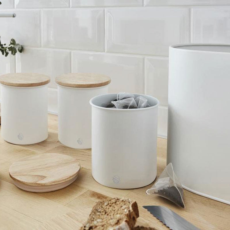 Swan retro opbergblikken set van 3 wit