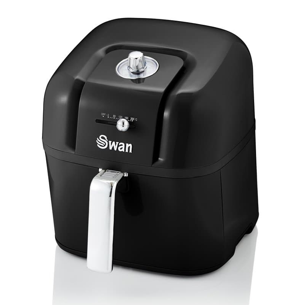 Swan Retro 6 Liter AirFryer Zwart - Frituren op een gezonde manier