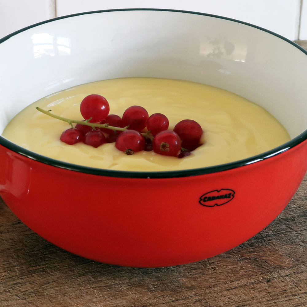 Retro ontbijt kom emaille  geinspireerd scarlet red