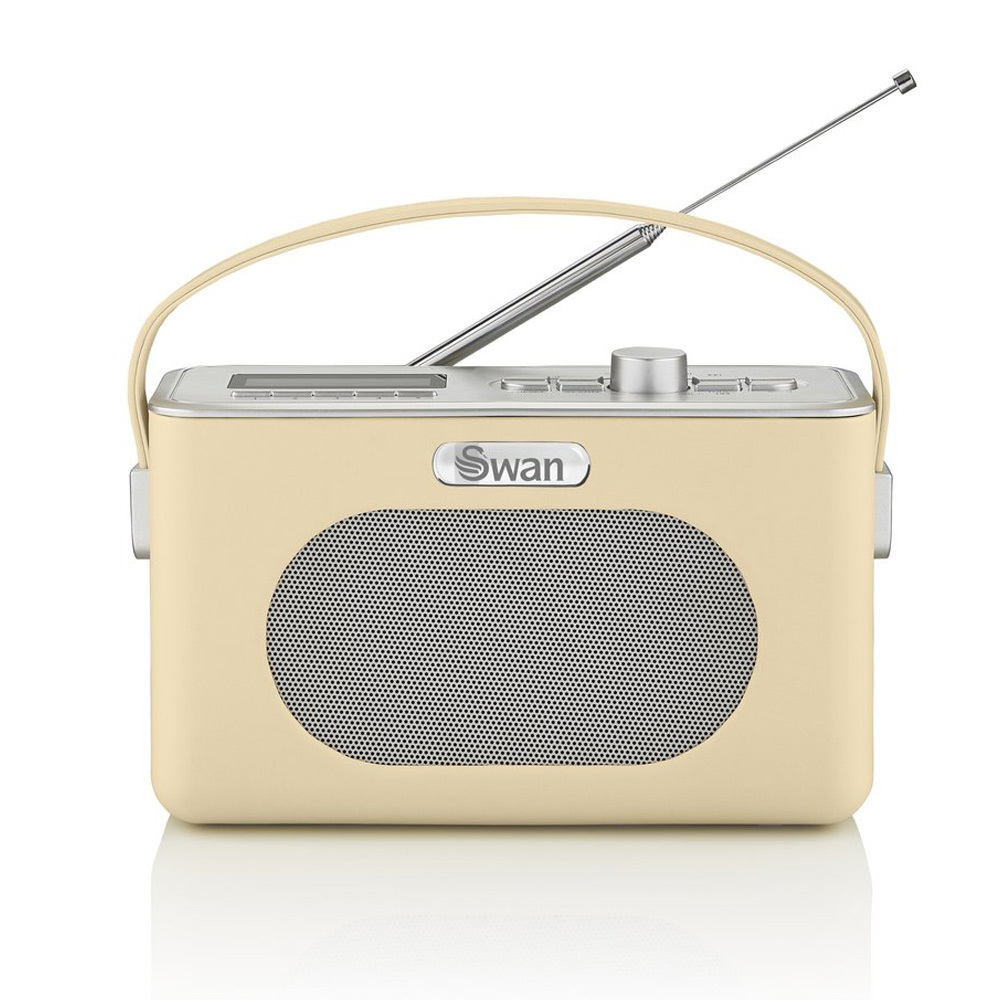 Swan draagbare retro radio DAB+ bluetooth creme