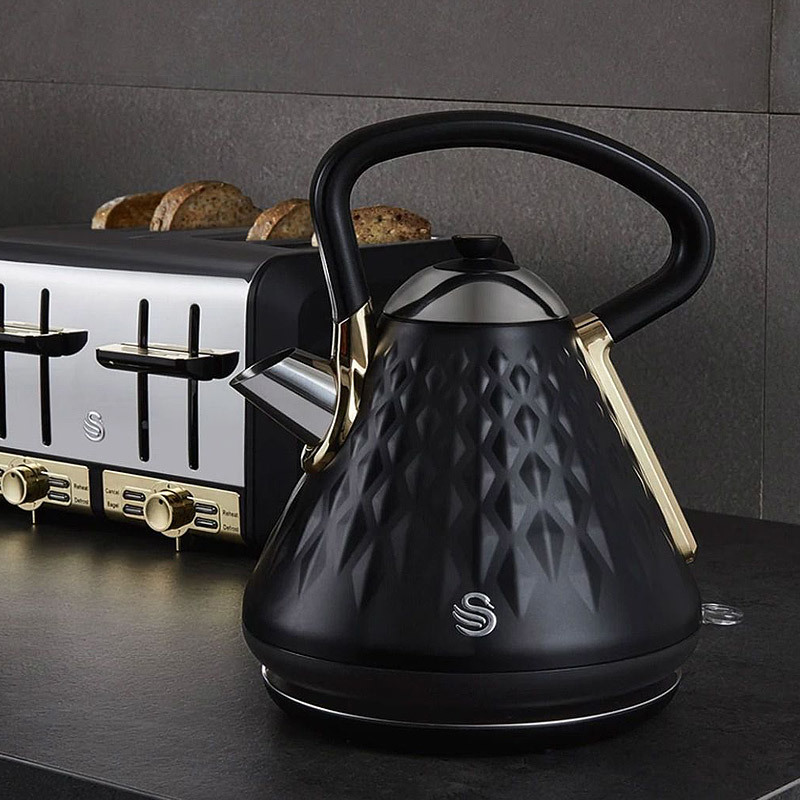 Swan Gatsby pyramid waterkoker 1.7 liter zwart