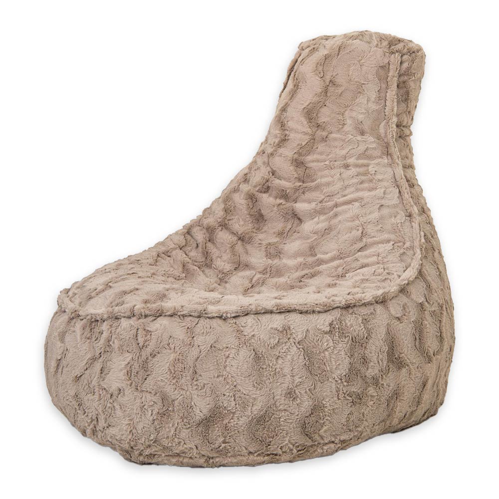 Zitzak stoel bont beige 100x80cm 