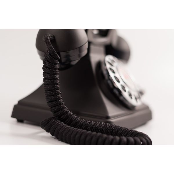 Draaischijf retro telefoon zwart