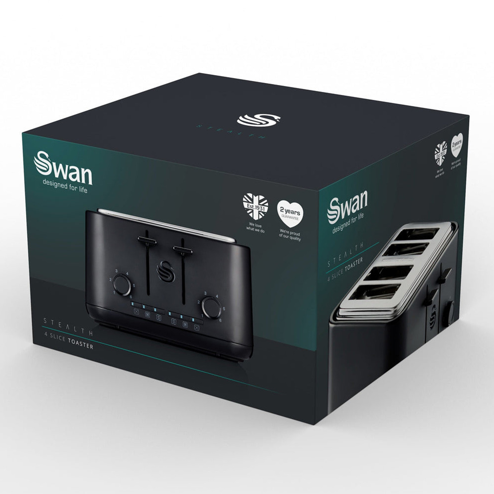 4-Slot broodrooster mat zwart 4-Slot broodrooster mat zwart
