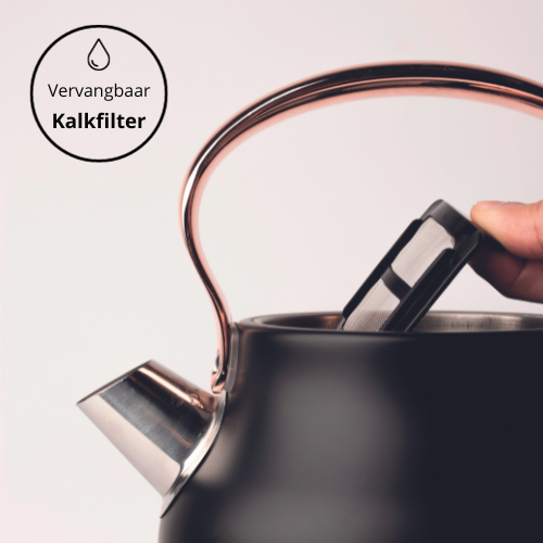 Haden Heritage retro waterkoker zwart & koper