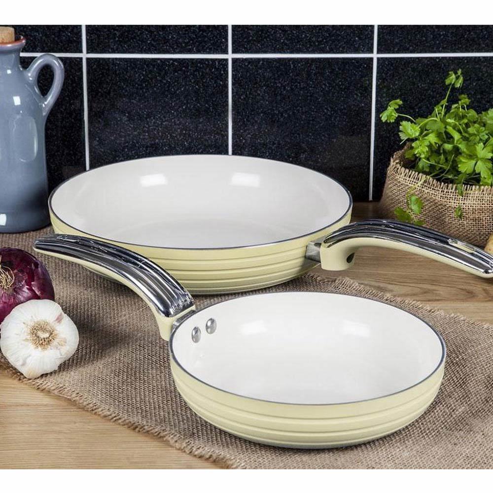 Koekenpannen set van 2 creme