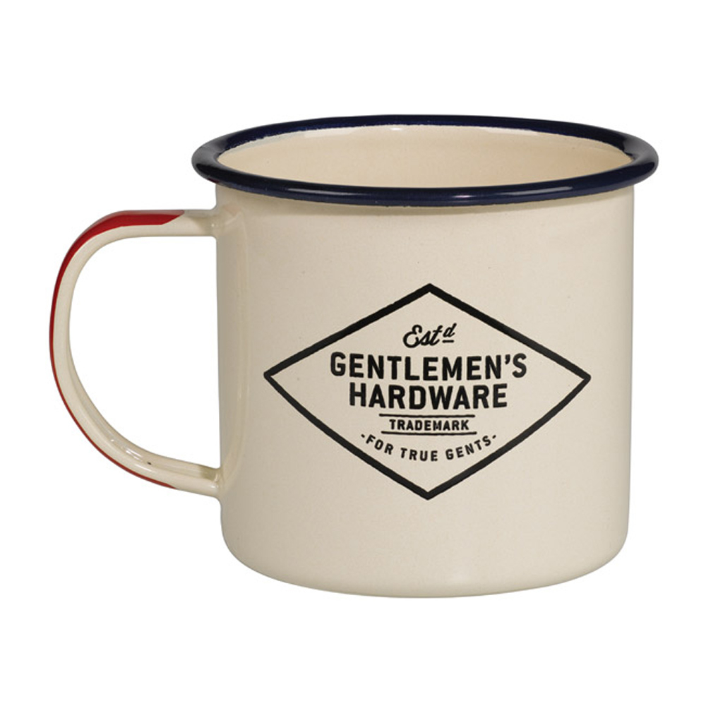 Gentlemen's Hardware retro emaille mok creme 