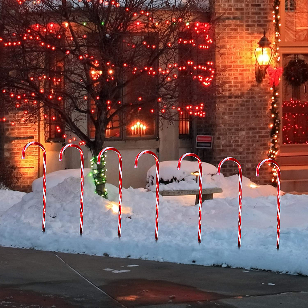 Retro zuurstok kerstverlichting met 10 zuurstokken
