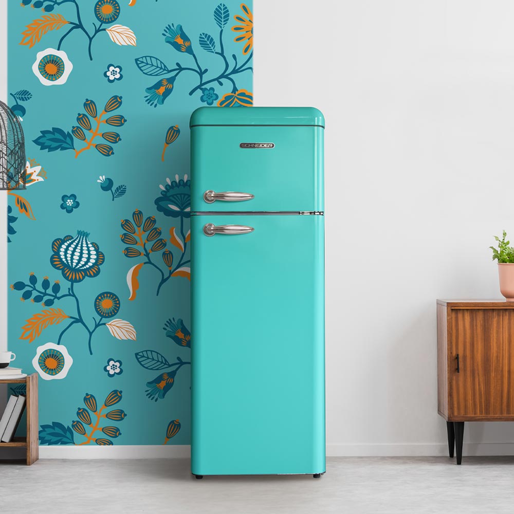 Schneider SCDD 208 V Retro Koelkast Acapulco Blue