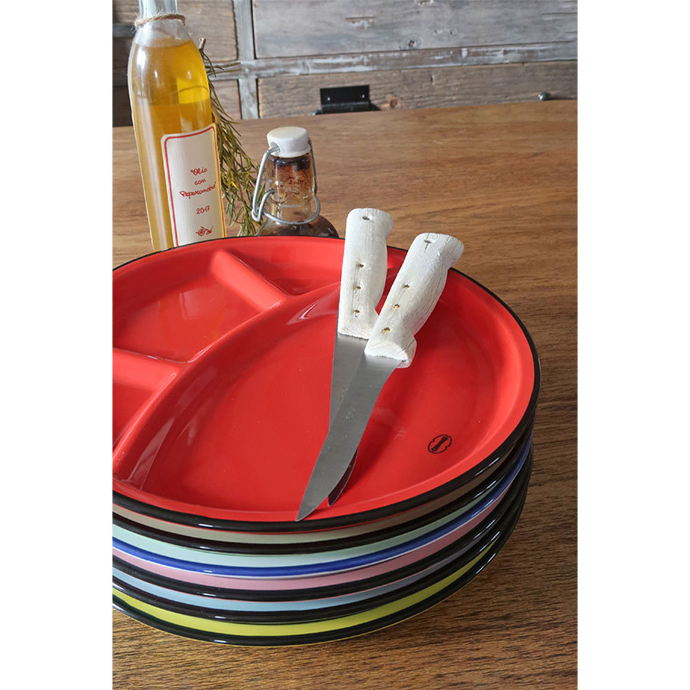 Retro fonduebord 24 cm classic white