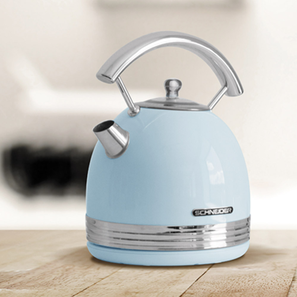 Retro waterkoker lichtblauw