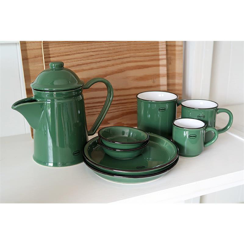 Retro mok emaille  geinspireerd pine green 250 ml