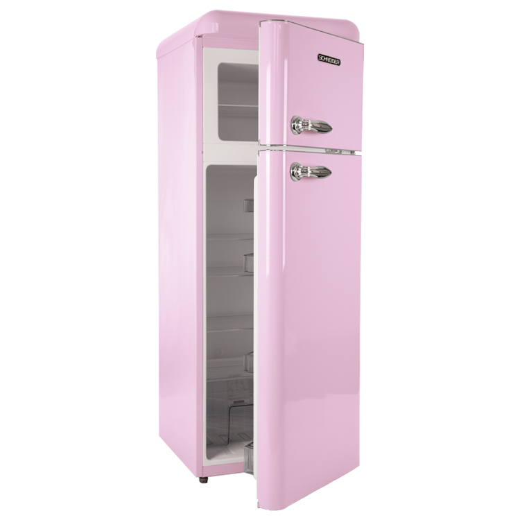 Schneider SCDD 208 V Retro Koelkast Roze