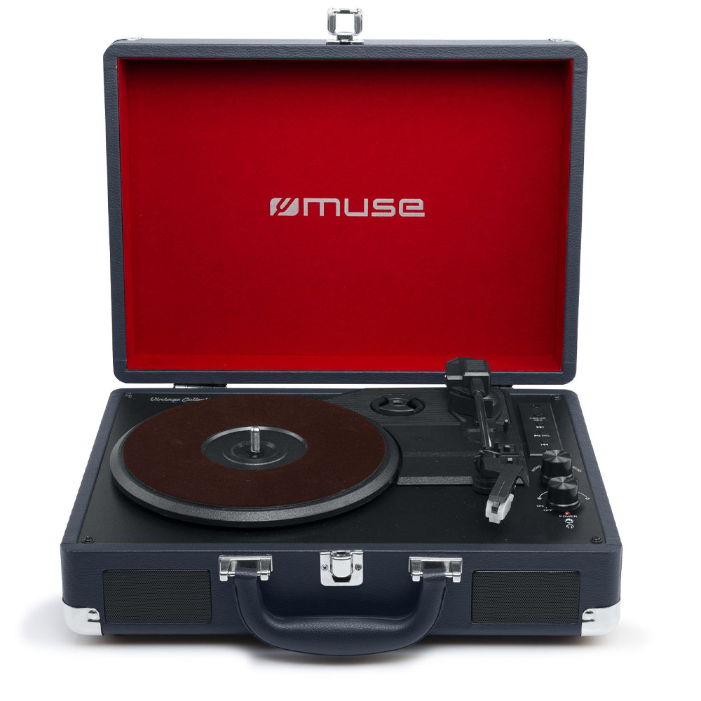 Muse MT-103 DB Retro bluetooth USB platenspeler donker blauw