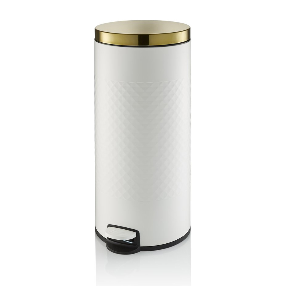 Swan Gatsby Pedaalemmer 30 Liter Wit - Retro pedaalemmer in jaren 20 Art Deco design 