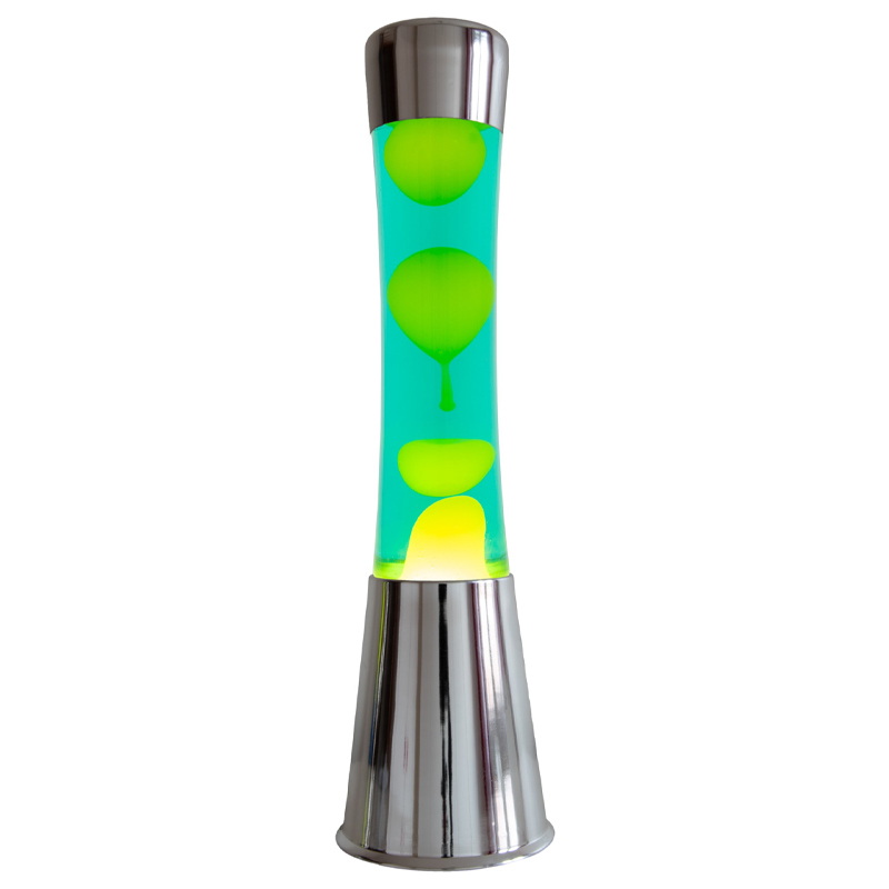 Fisura retro lavalamp - chroom groen/geel