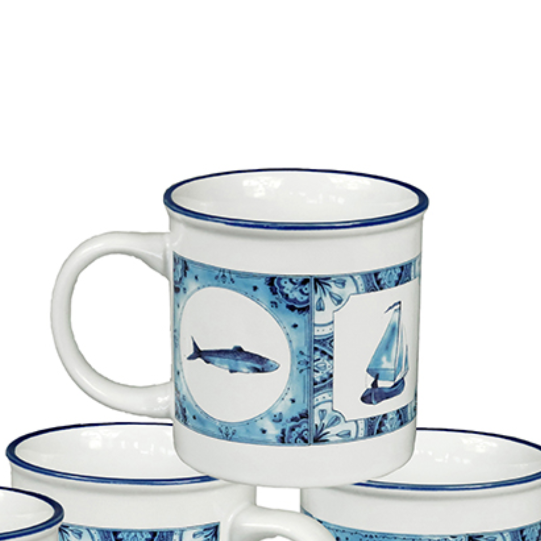 Cabanaz retro mok delfts blauw 