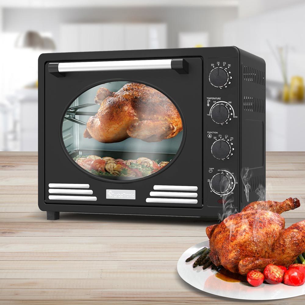 Retro mini oven 35 L zwart