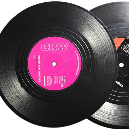 Retro vinyl onderzetters set van 6 Retro vinyl onderzetters set van 6