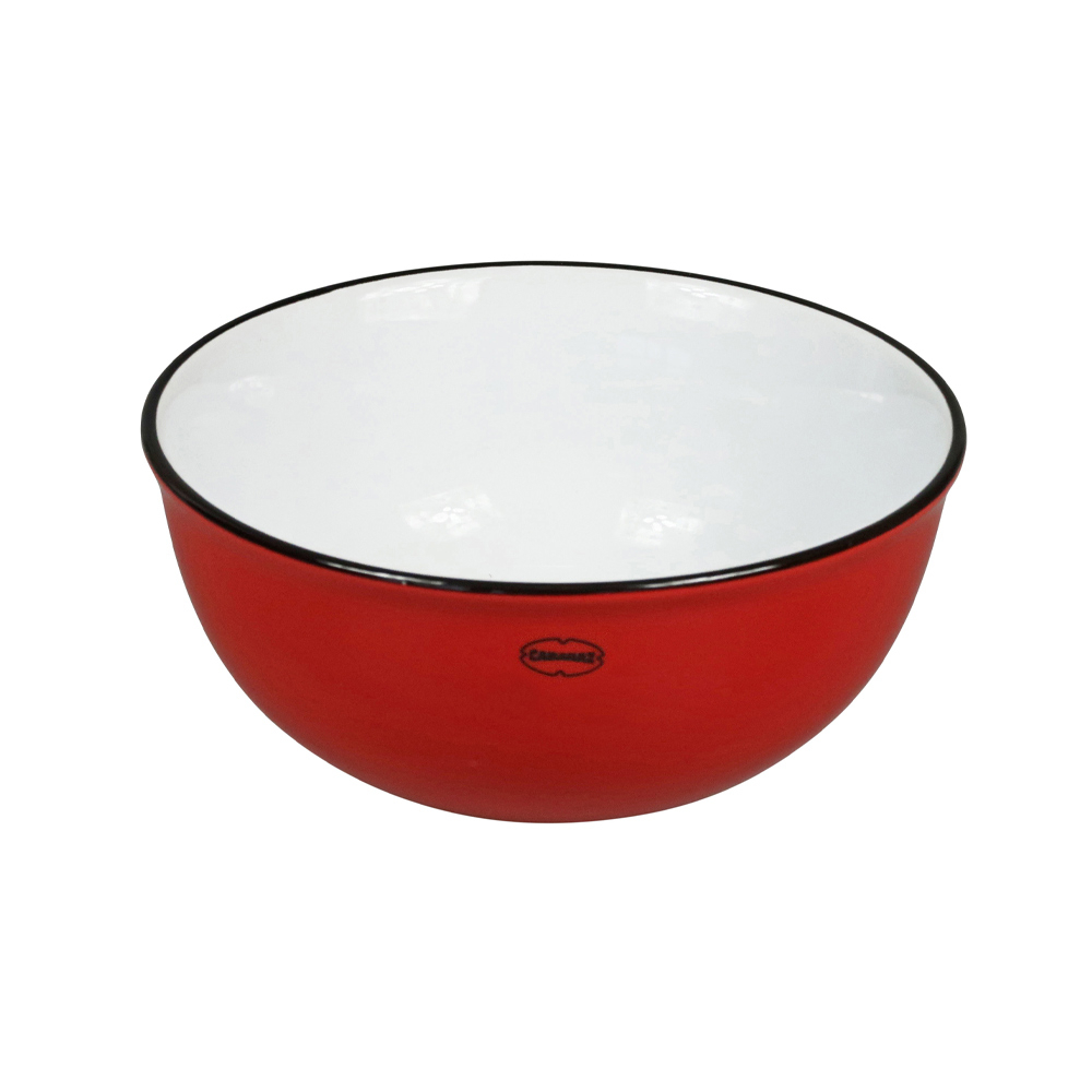 Retro ontbijt kom emaille  geinspireerd scarlet red