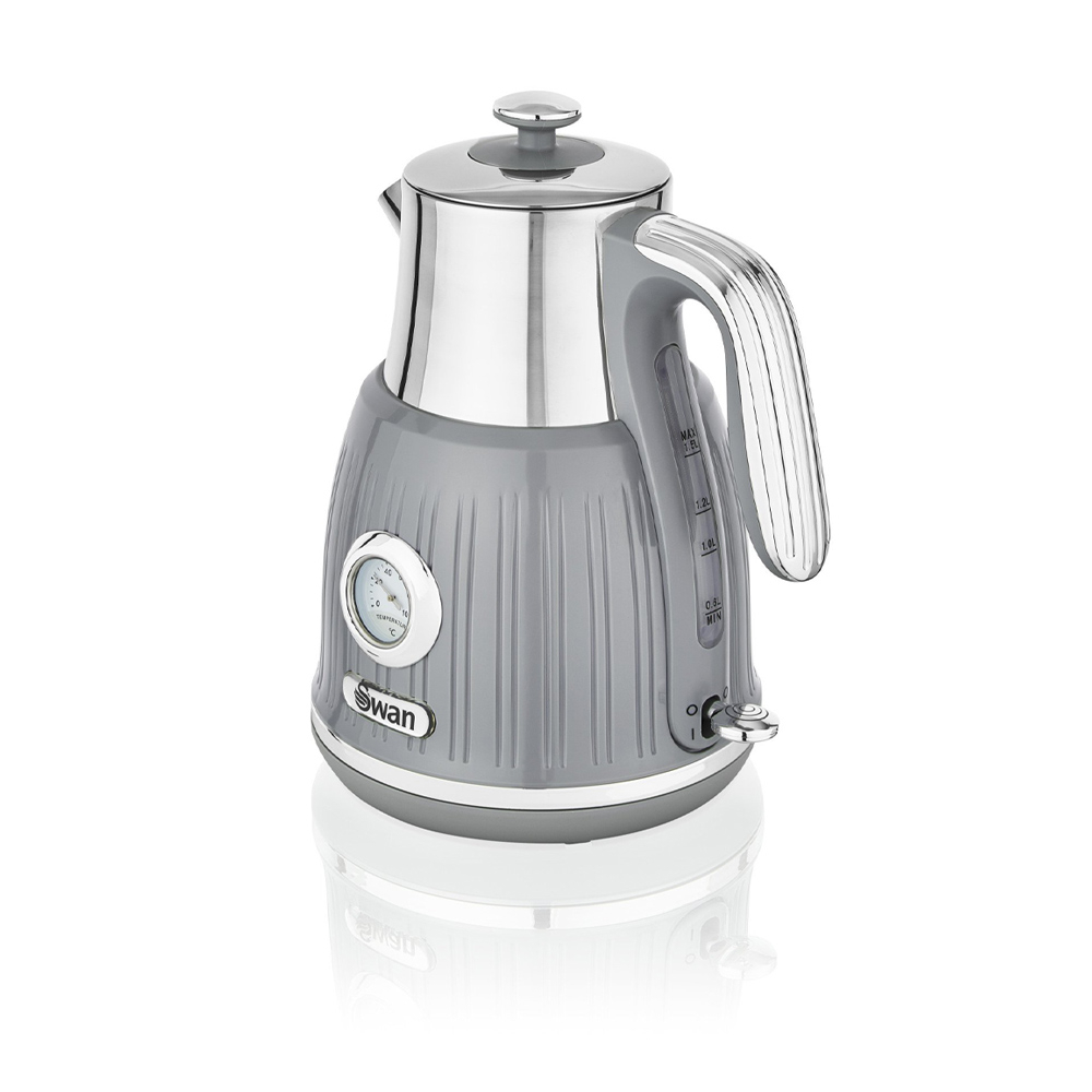 Retro waterkoker 1.5 liter grijs