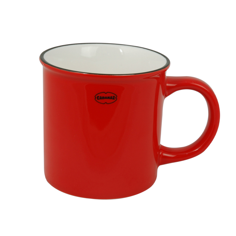 Cabanaz Retro Mok emaille  geinspireerd Scarlet Red