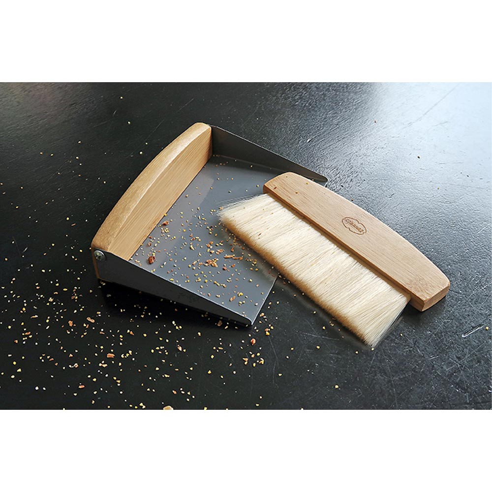 Retro tafelveger bamboe hout grijs