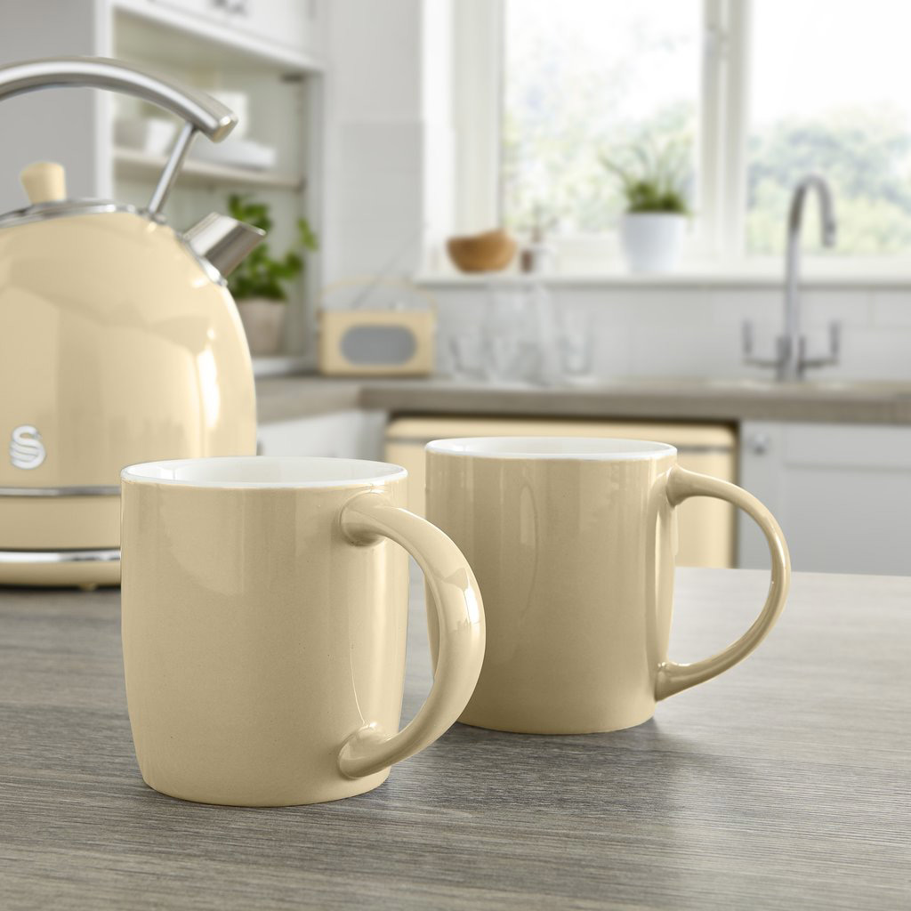 Retro mokken set van 4 creme