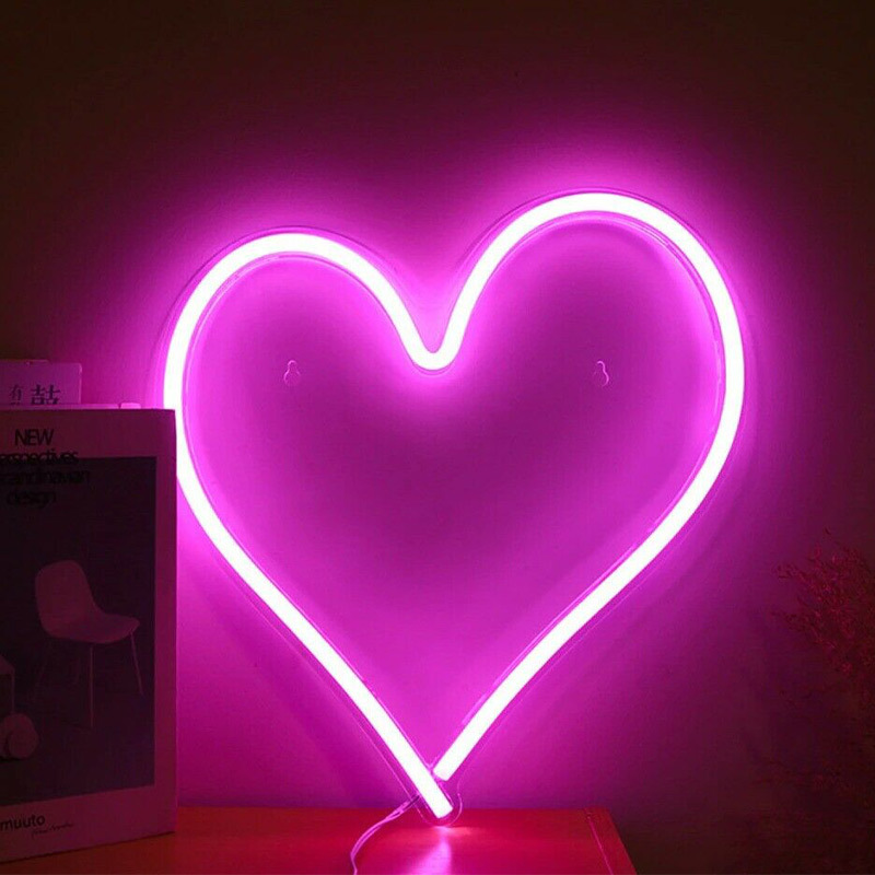 Neon verlichting Hart - roze