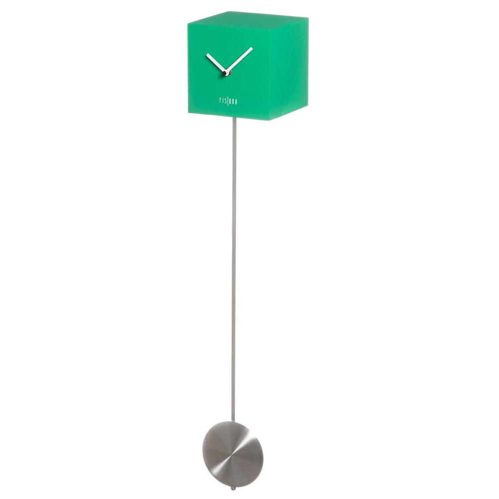 Pendulum retro wandklok met slinger groen