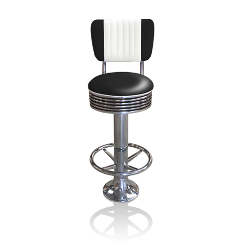 Bel Air Retro Barkruk BS-27-77CB Footring Zwart