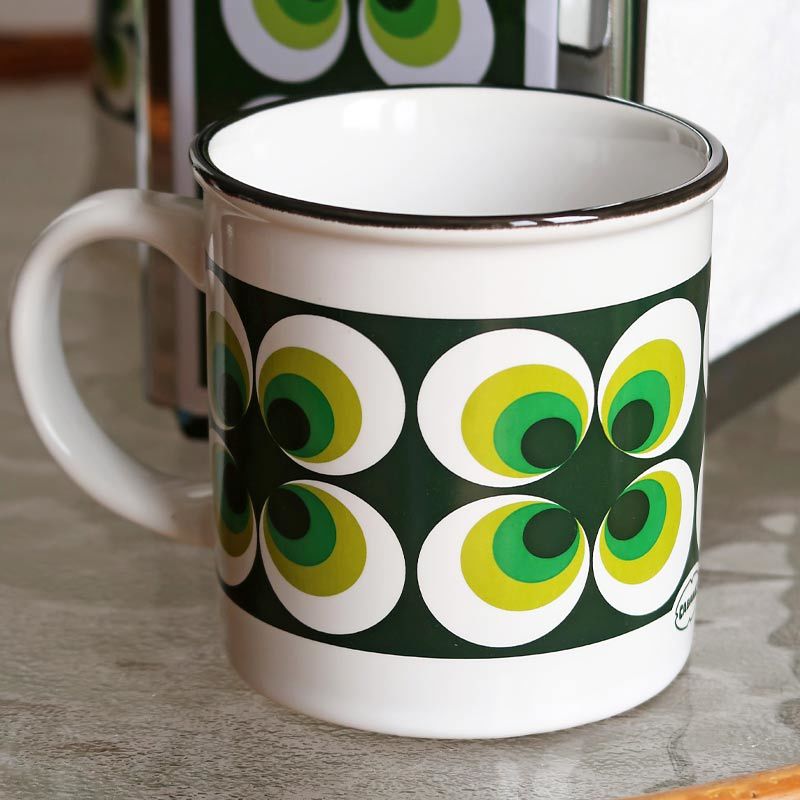 Retro mok 250 ml emaille  geinspireerd ramona green