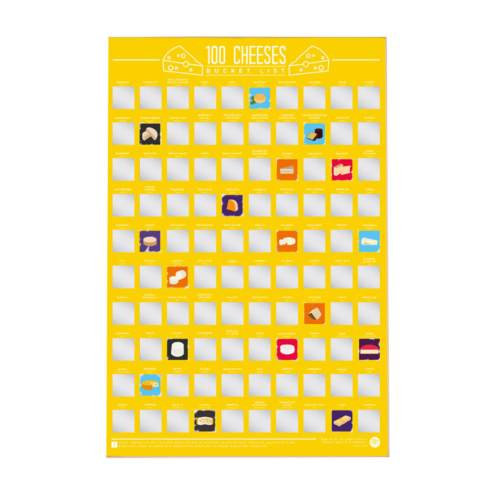 Retro poster - 100 kaassoorten kraskaart 