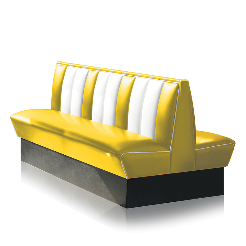 Bel Air Dinerbank Double Booth HW-150DB Geel