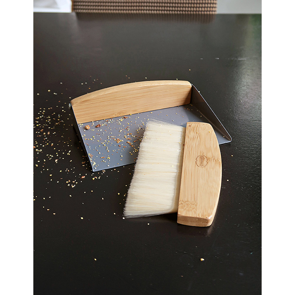 Retro tafelveger bamboe hout grijs