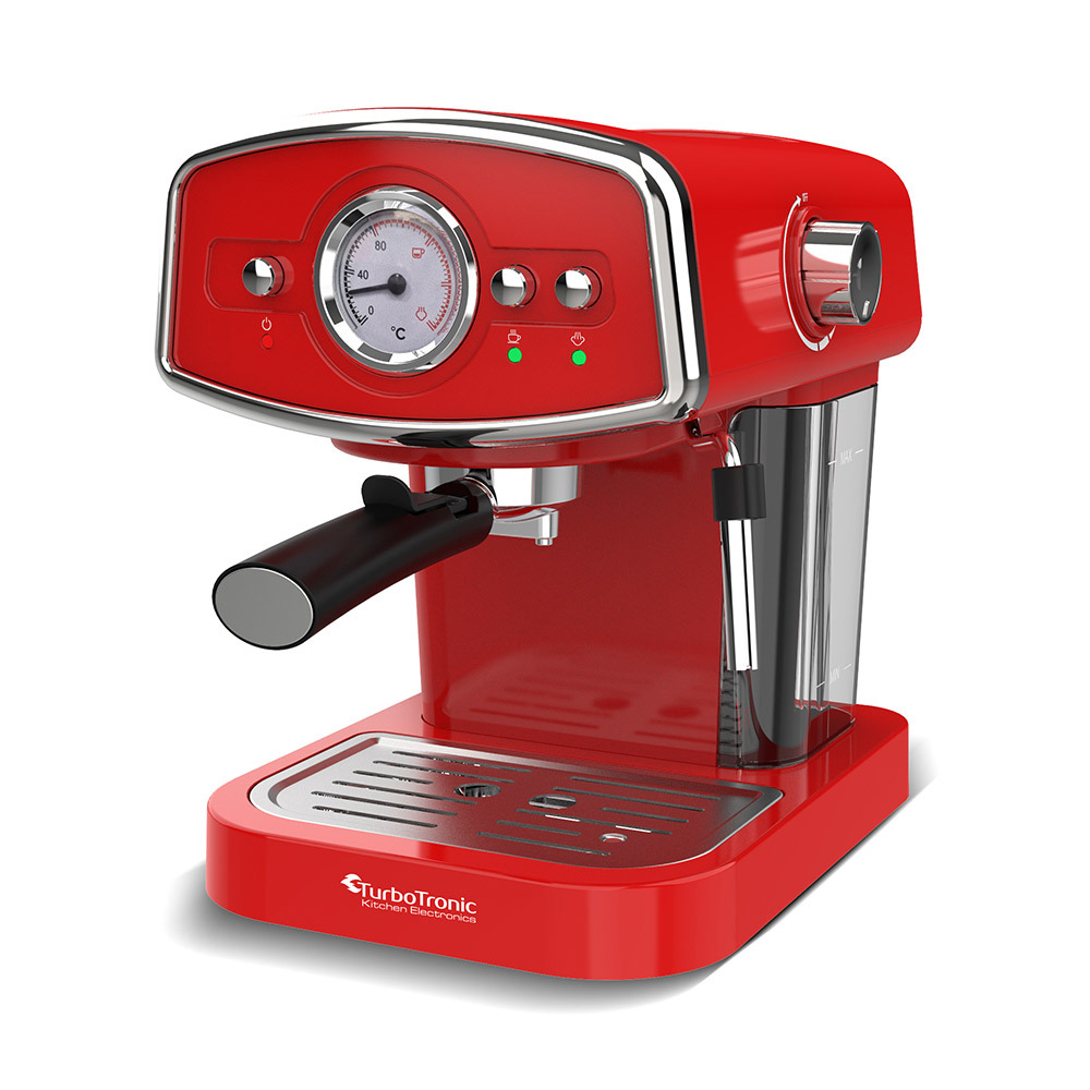 TurboTronic ZEspresso TT-CM22 Retro Espressomachine Rood TurboTronic ZEspresso TT-CM22 Retro Espressomachine Rood
