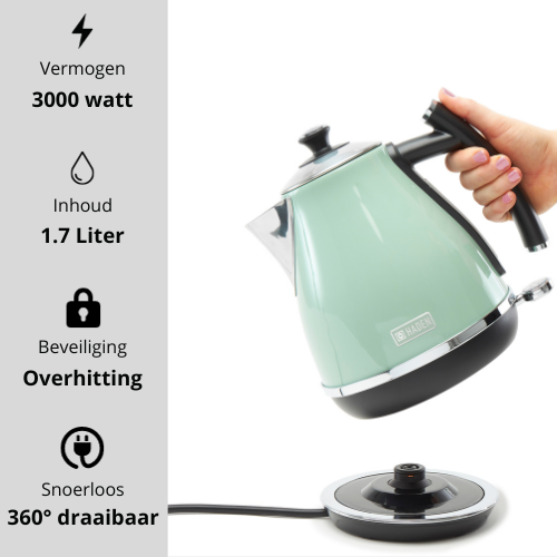 Haden Cotswold retro waterkoker groen