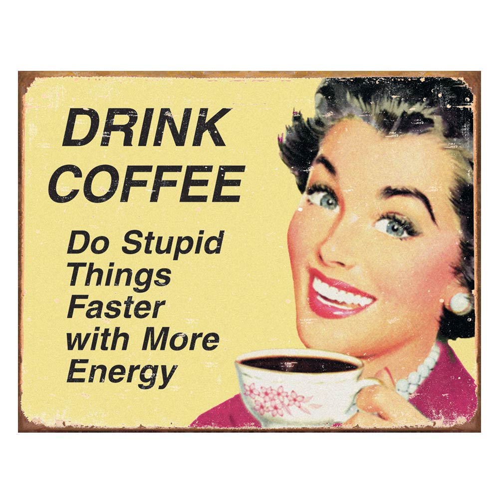 Metalen Retro Bord Drink Coffee